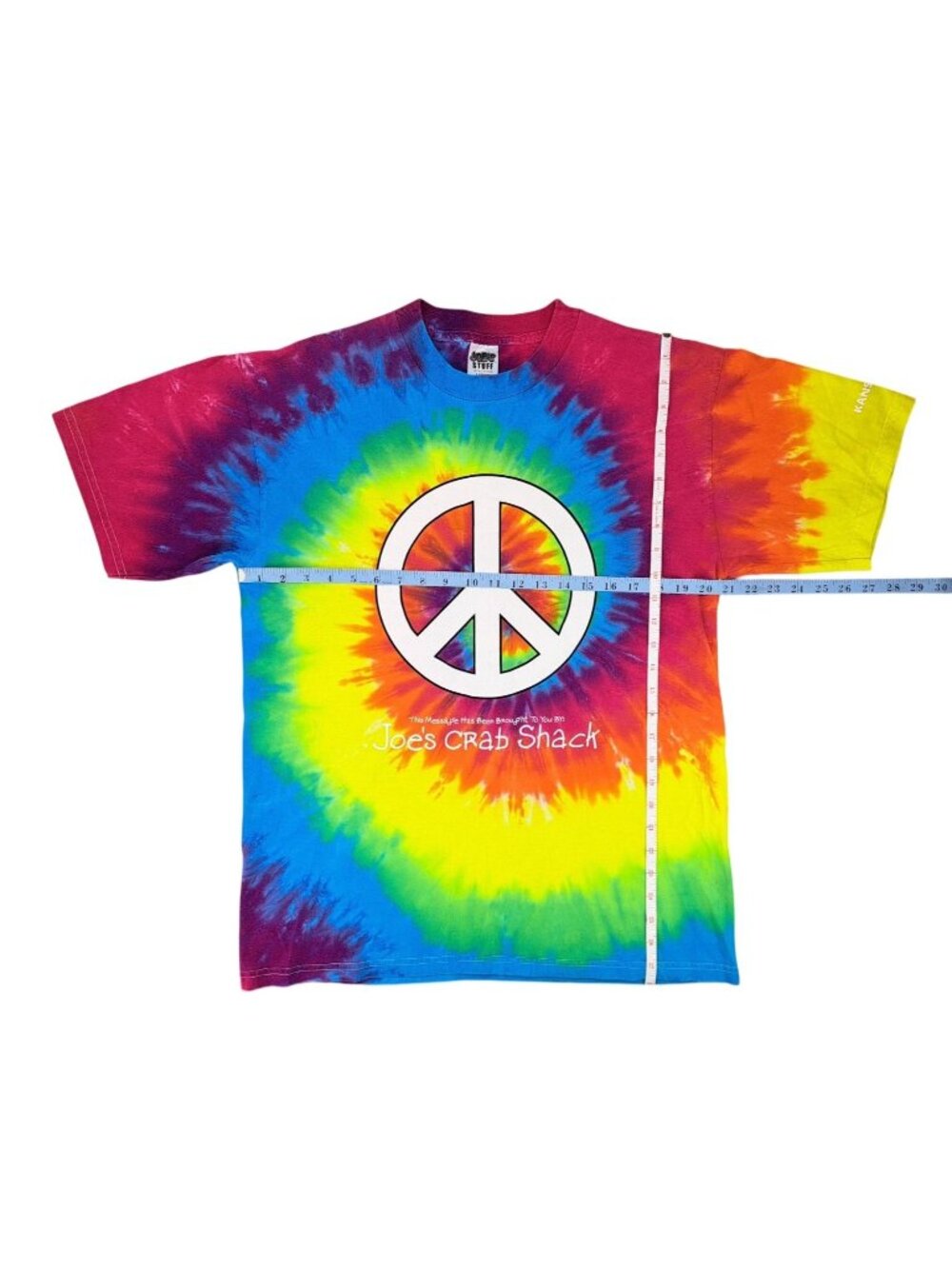 Vintage Joe's Crab Shack Tie-Dye Peace Love Crabs T-Shirt Men Large Kansas City - Picture 7 of 9